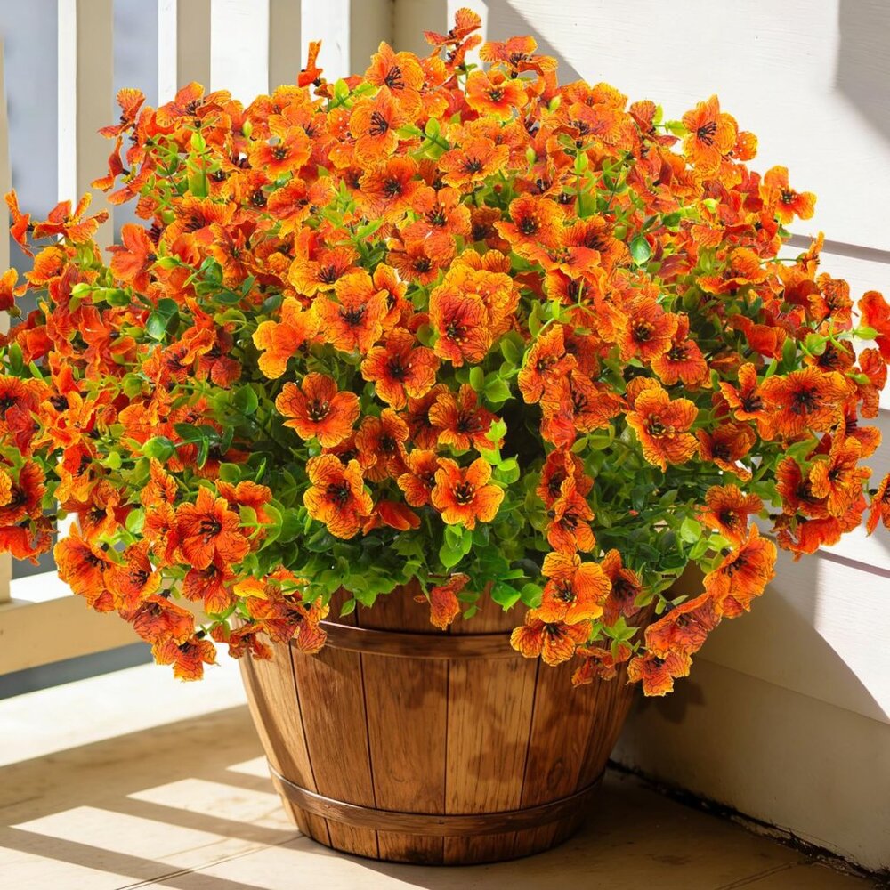 20-Bundles Orange Artificial Greenery Flowers Hanging Plants Home Decoration